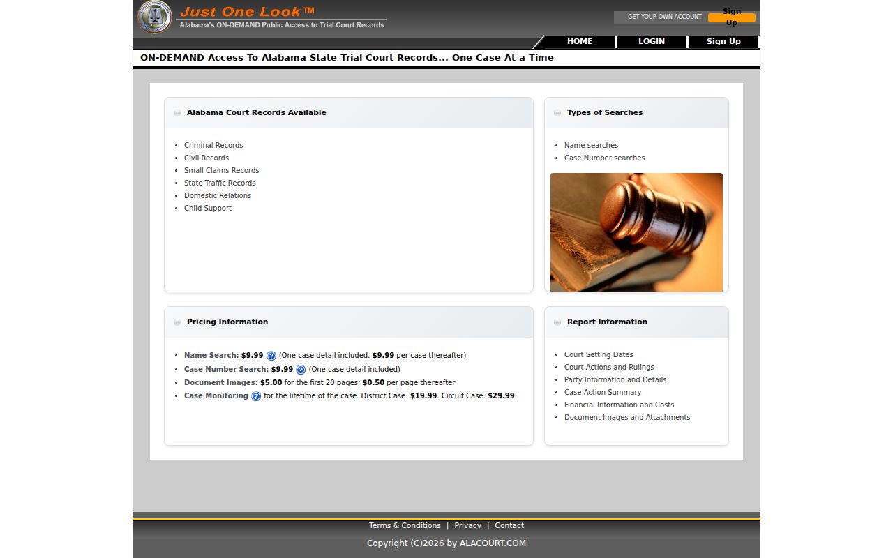 Clarke County case search through the Just One Look portal