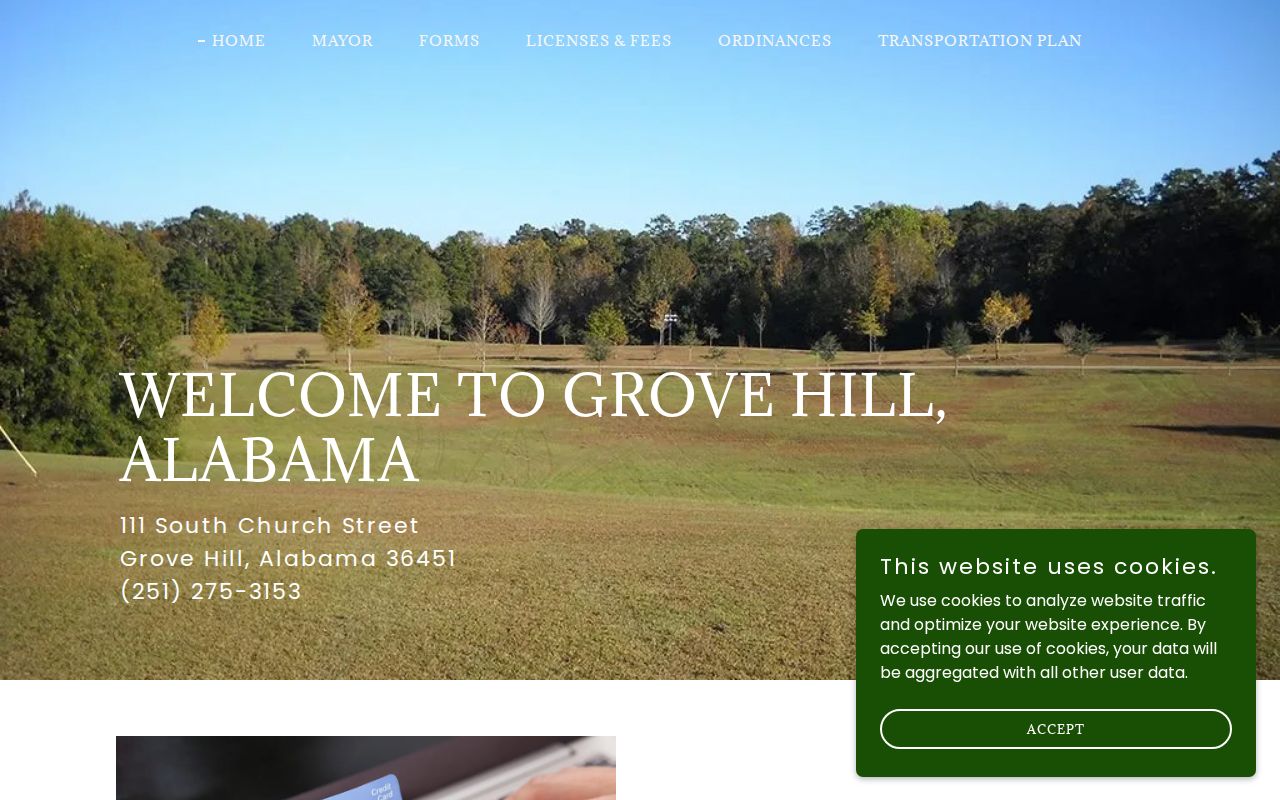 Jackson court docket routing context from the official Grove Hill municipal site
