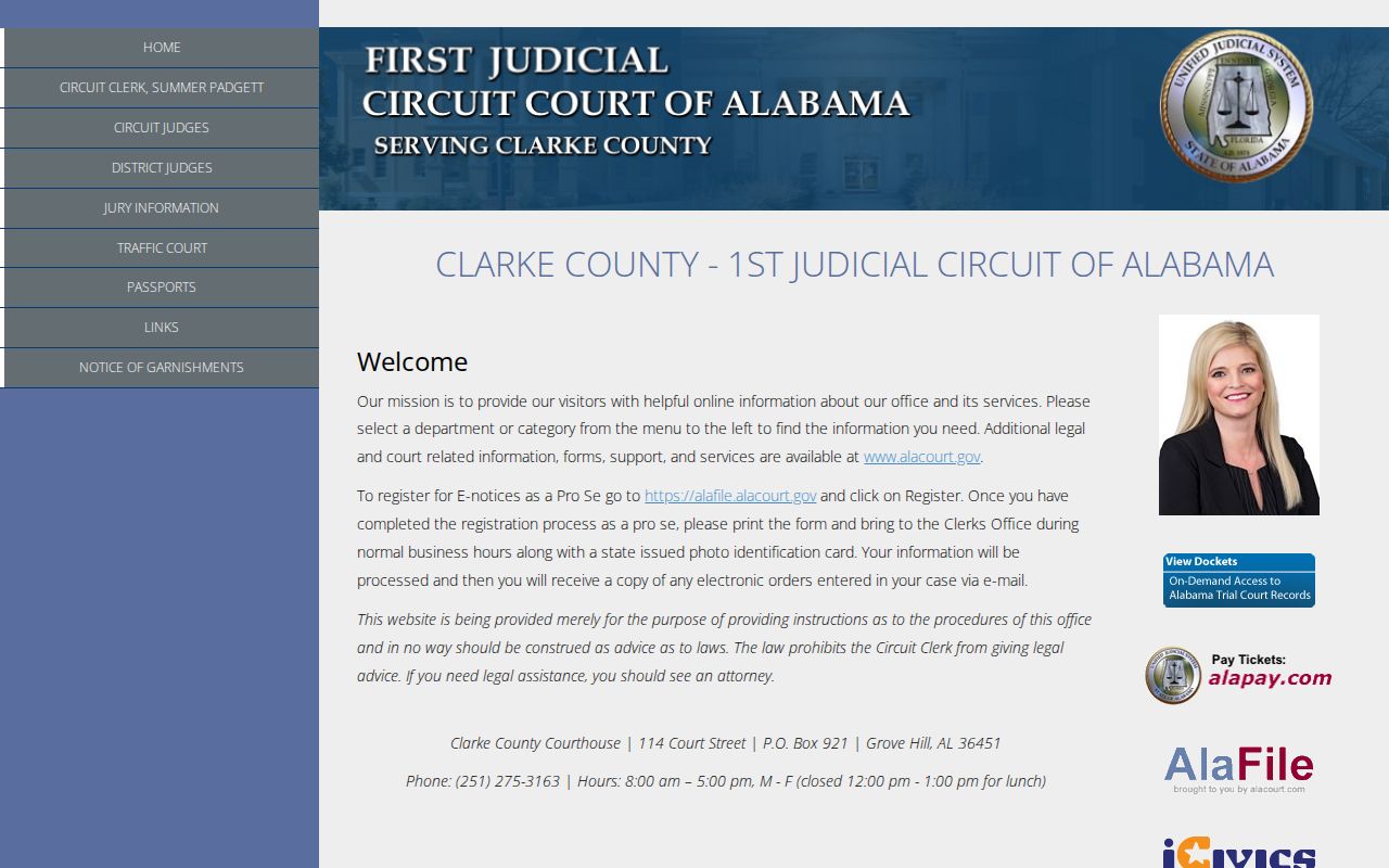 Clarke County civil docket small claims information