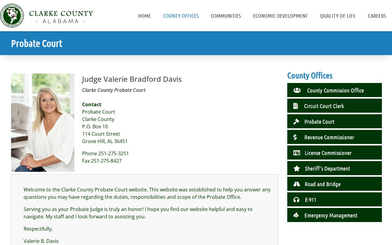 Clarke County court records access through the official Probate Court page